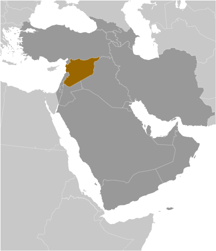 Bản đồ vị trí của Syria