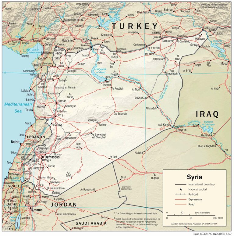 Bản đồ địa lý Syria