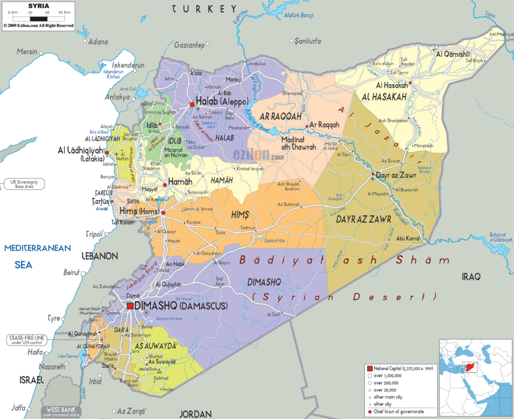Bản đồ hành chính Syria