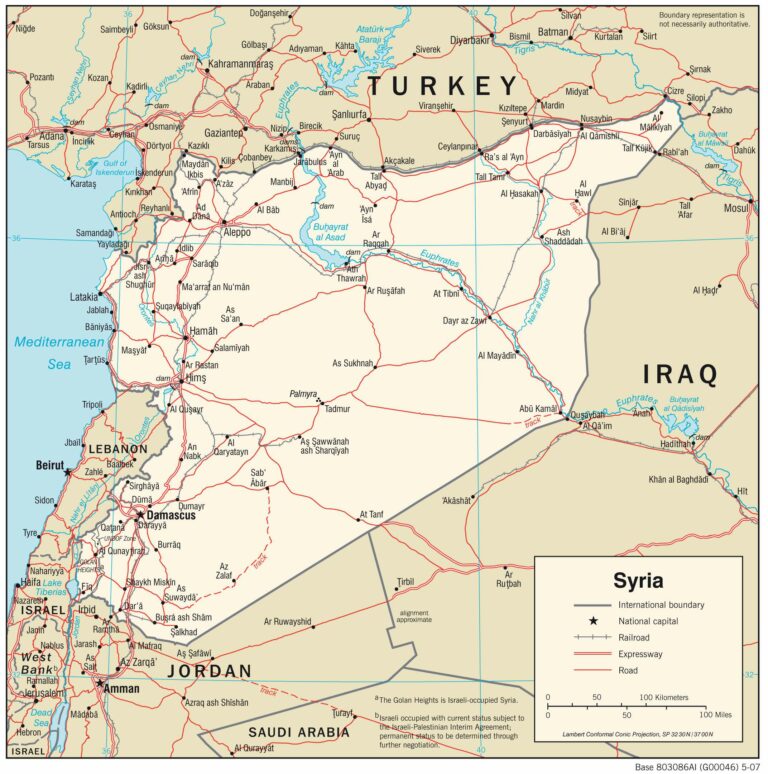 Bản đồ giao thông Syria