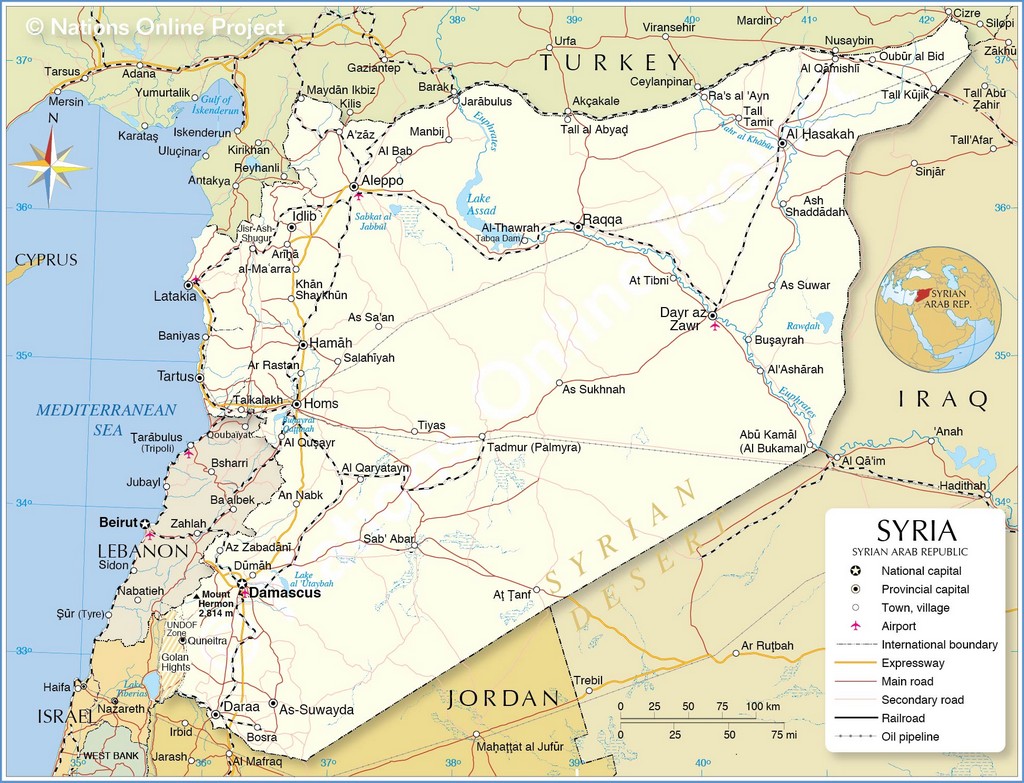 Bản đồ hành chính của Syria