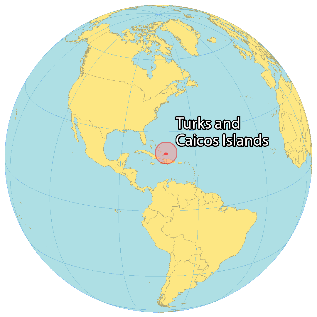 Bản đồ vị trí của Turks và Caicos. Nguồn: gisgeography.com