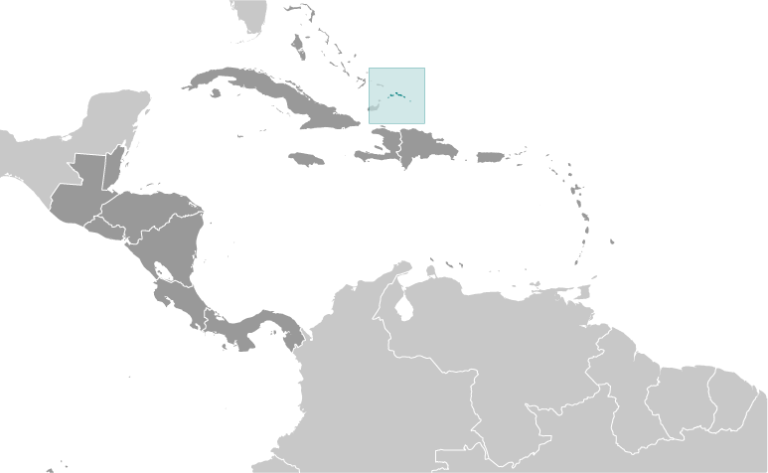 Bản đồ vị trí quần đảo Turks & Caicos
