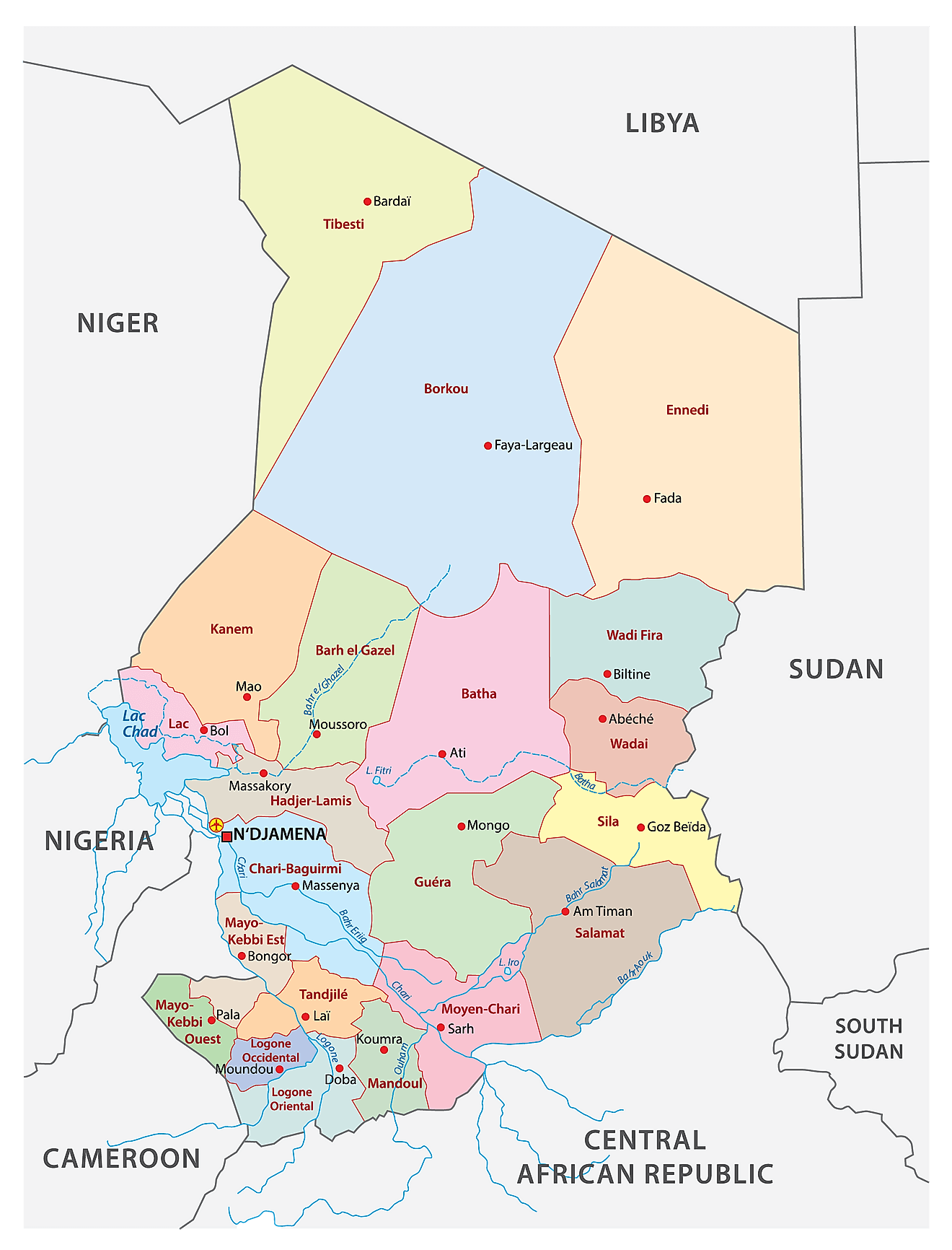 Khu vực Bản đồ của Tchad