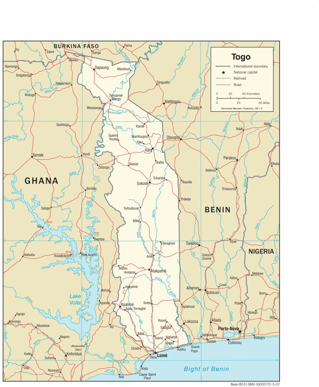 Bản đồ giao thông Togo