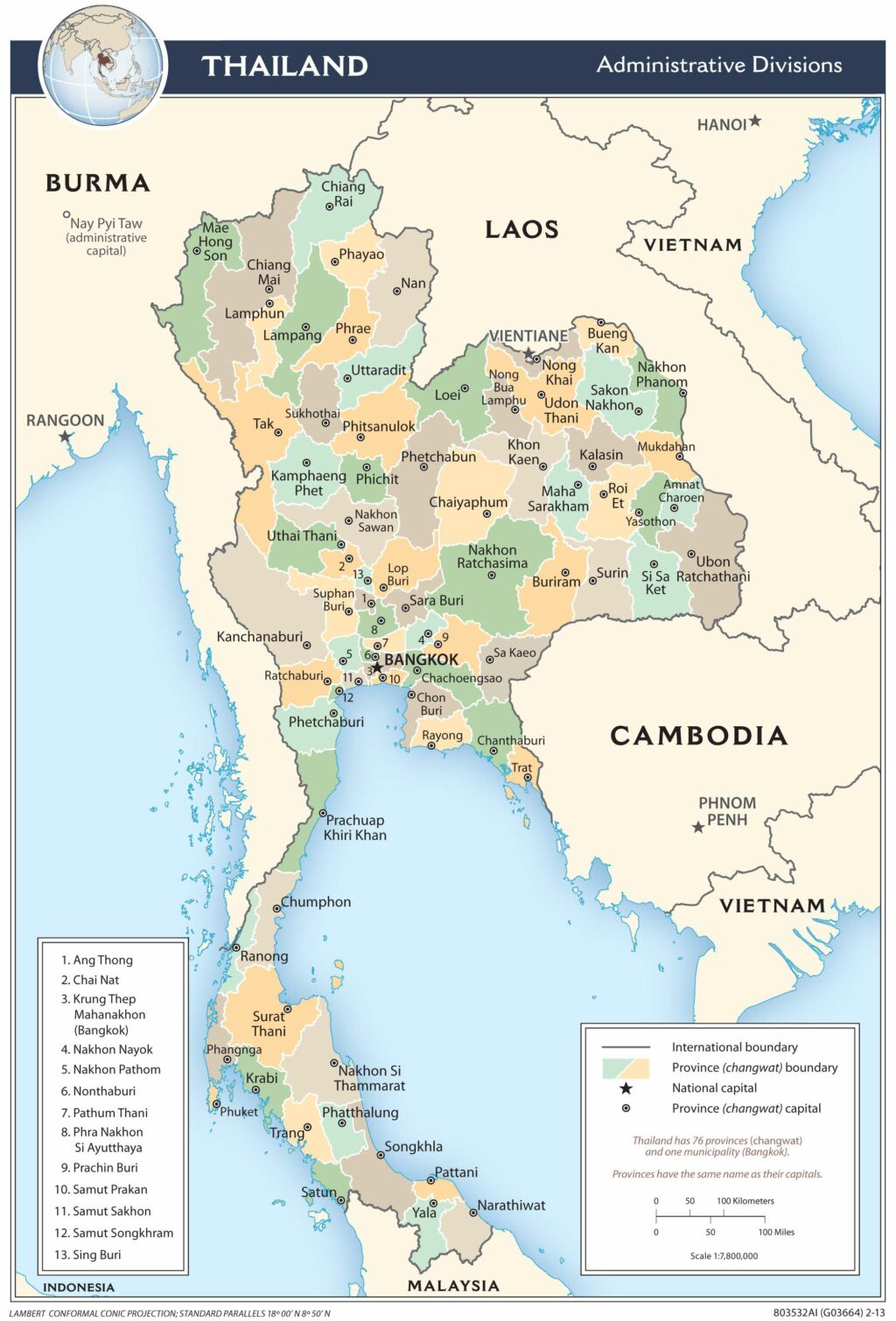 Bản đồ hành chính Thái Lan