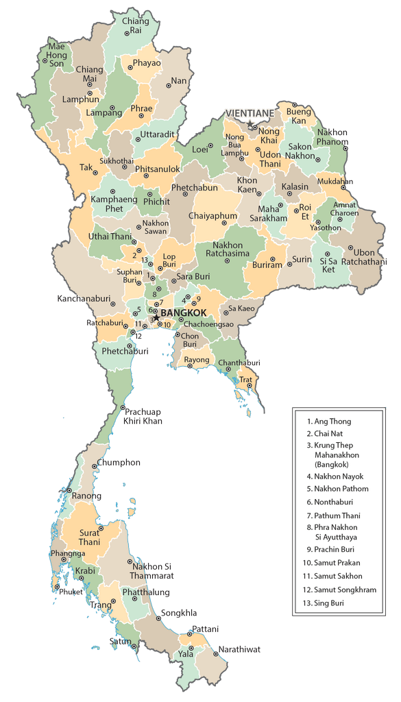 Bản đồ tỉnh Thái Lan