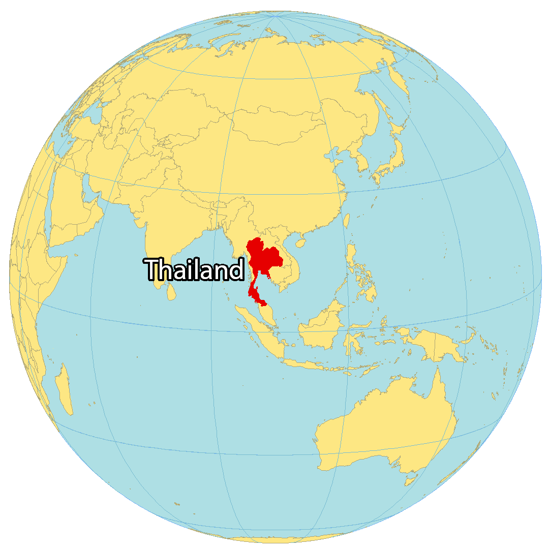 Bản đồ vị trí của Thái Lan. Nguồn: gisgeography.com