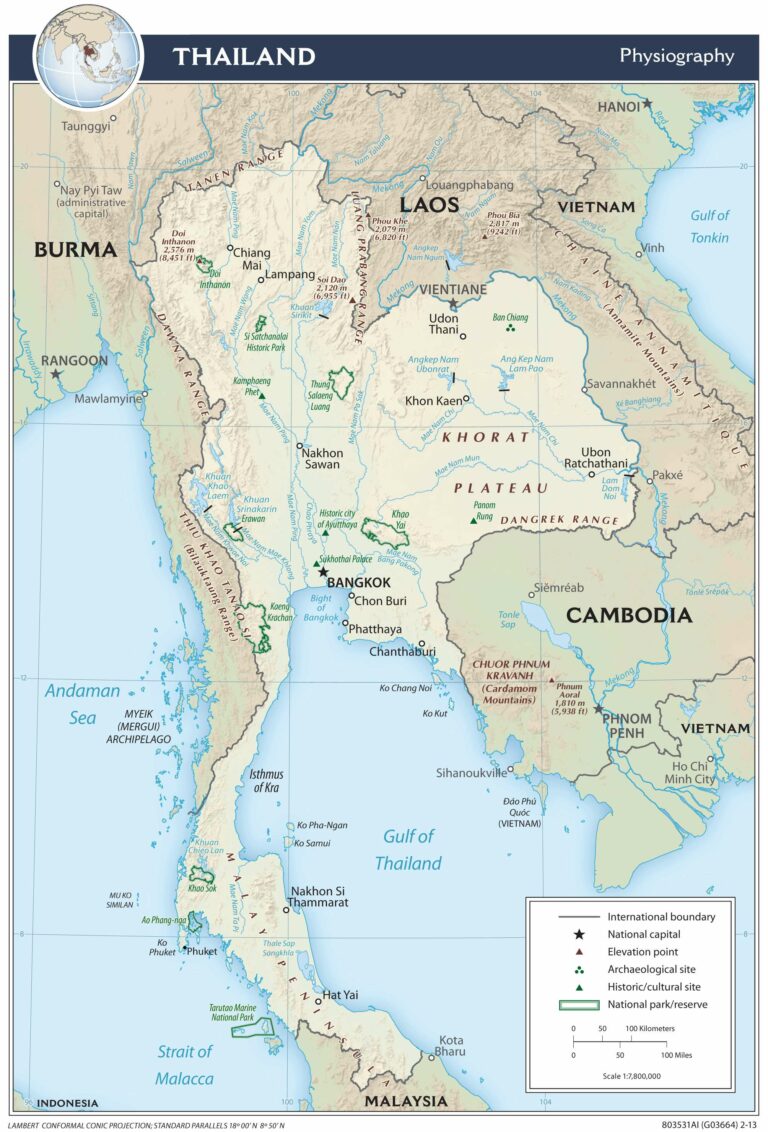 Bản đồ địa lý Thái Lan
