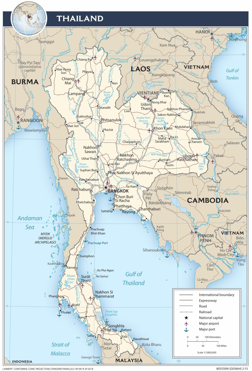 Bản đồ giao thông Thái Lan