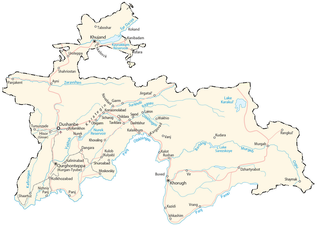 Bản đồ Tajikistan