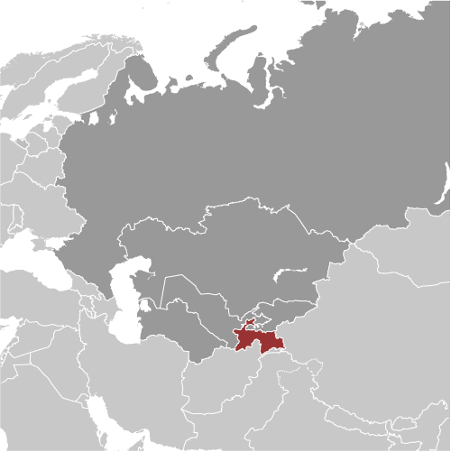 Bản đồ vị trí của Tajikistan