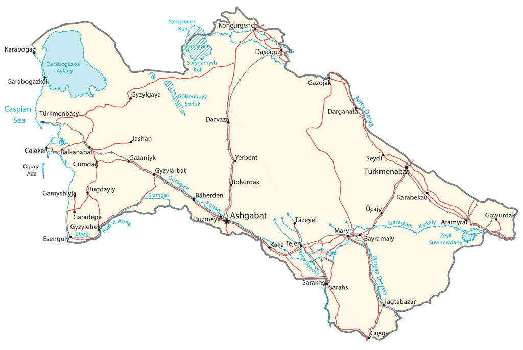 Bản đồ Turkmenistan