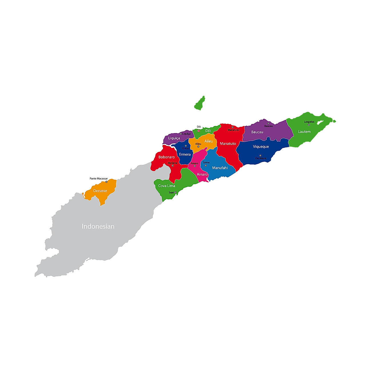 Các đô thị của Timor Leste Bản đồ