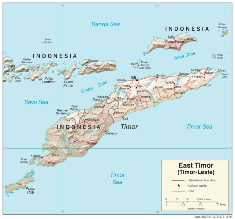 Bản đồ địa lý Đông Timor