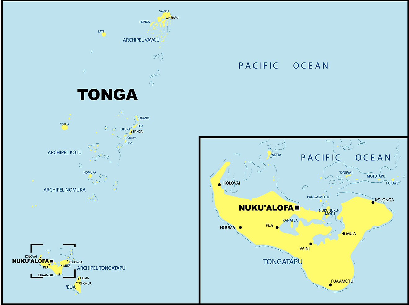 Phân khu của Bản đồ Tonga