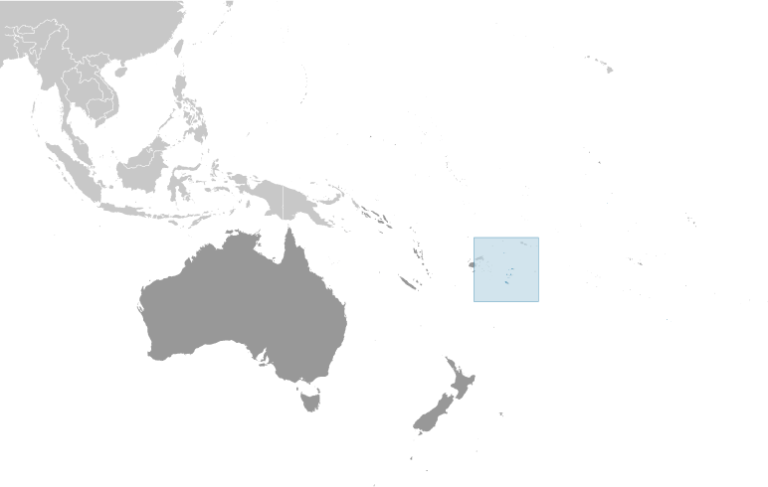 Bản đồ vị trí của Tonga