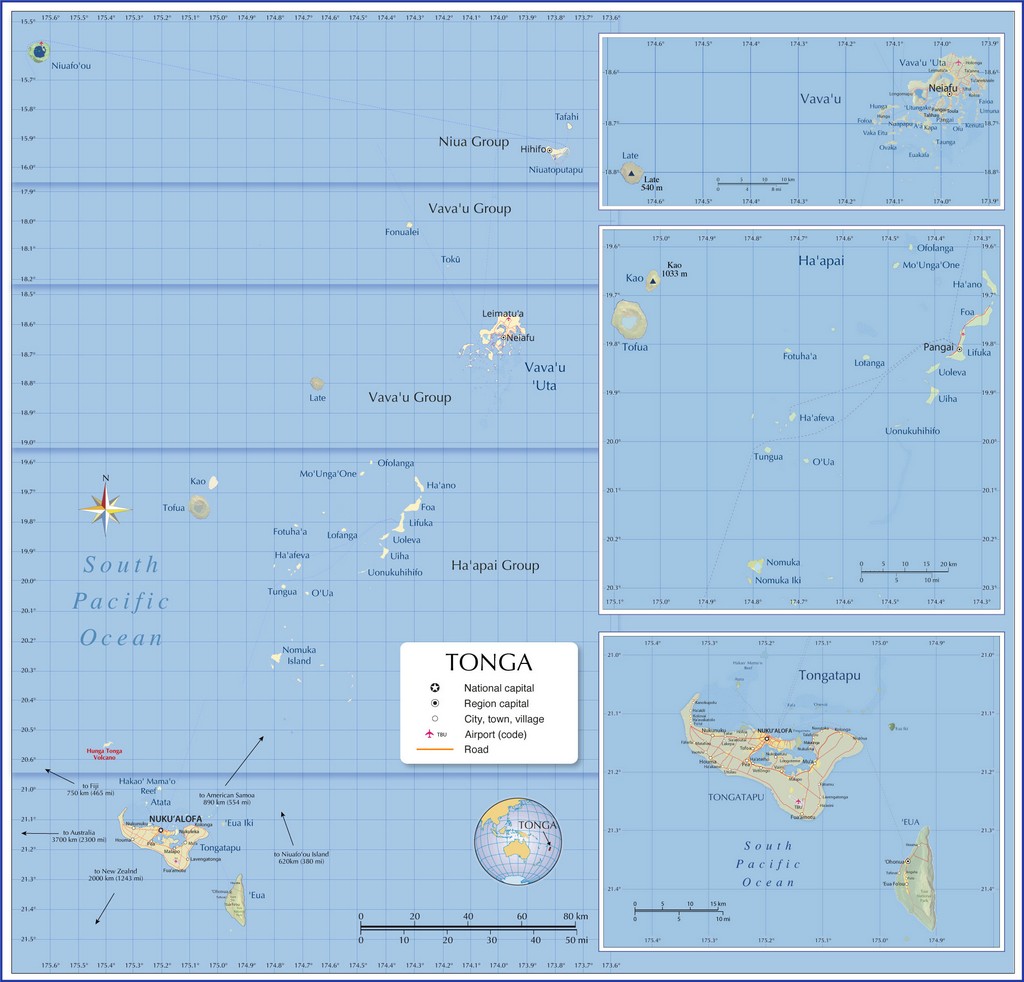 Bản đồ tham khảo của Tonga
