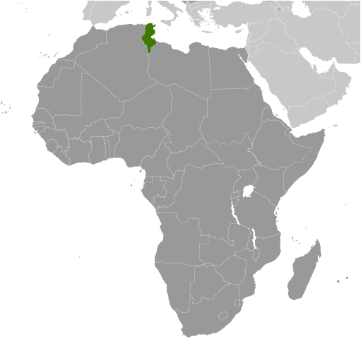 Bản đồ vị trí của Tunisia