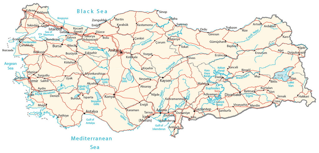 Thổ Nhĩ Kỳ Bản đồ