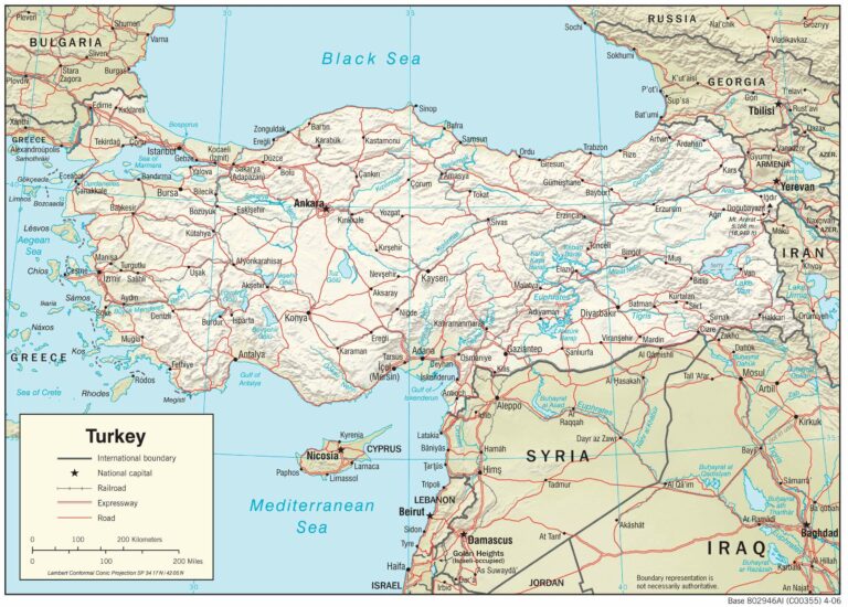 Bản đồ địa lý Thổ Nhĩ Kỳ