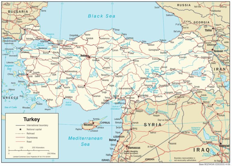 Bản đồ giao thông Thổ Nhĩ Kỳ