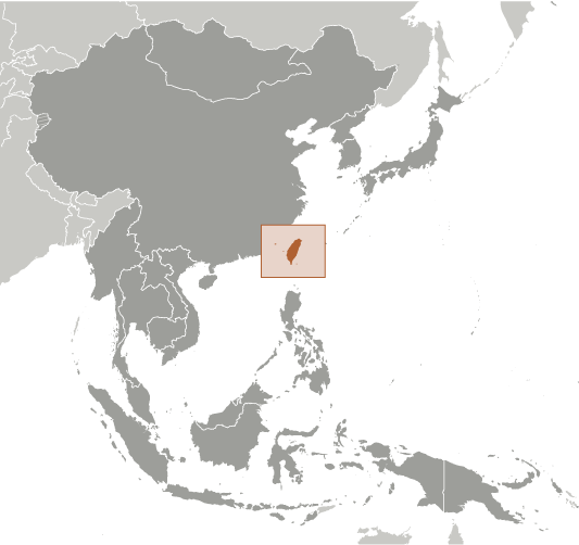 Bản đồ vị trí của Đài Loan
