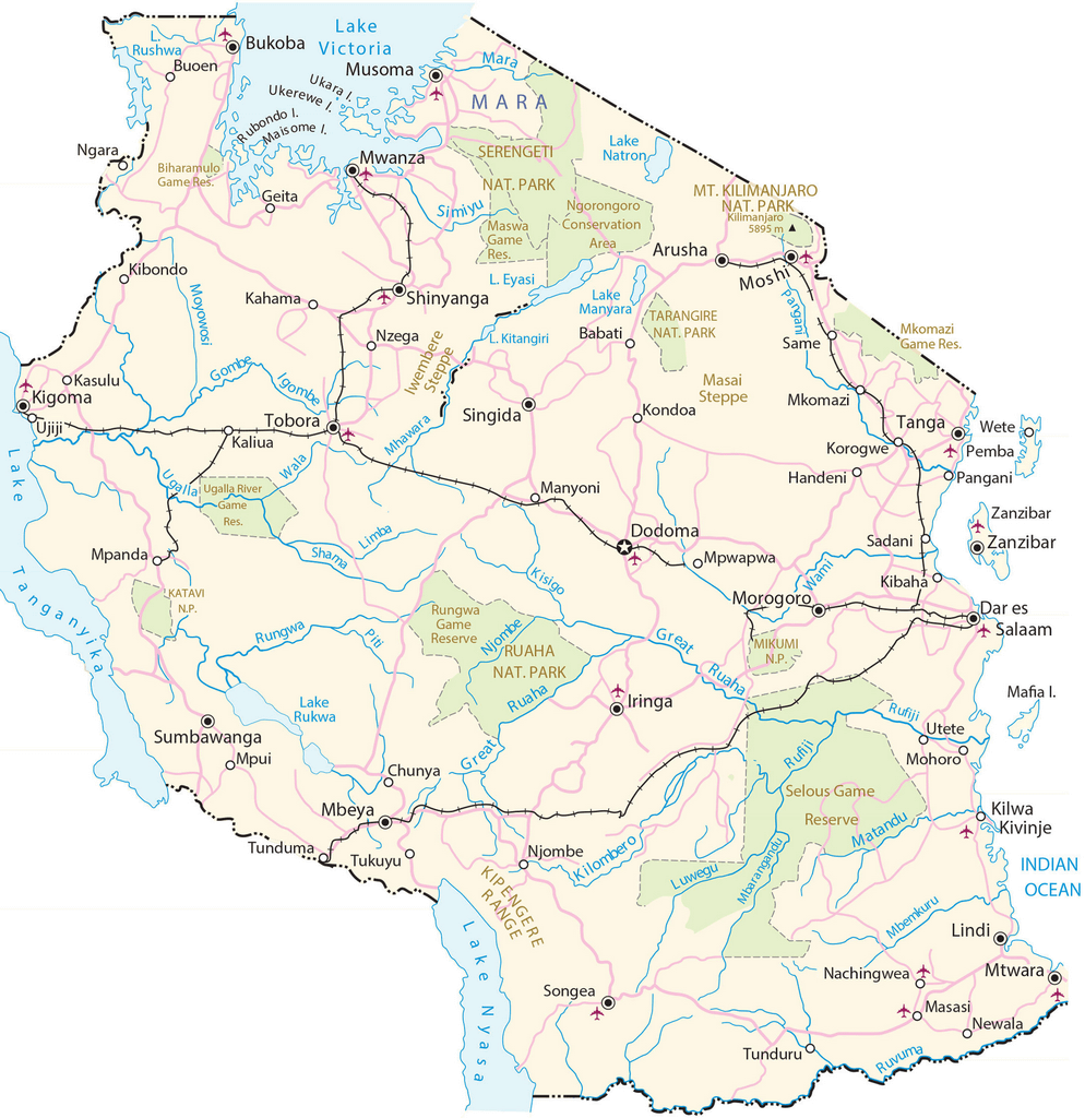 Bản đồ Tanzania