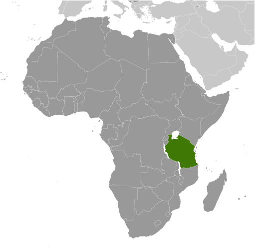 Bản đồ vị trí của Tanzania