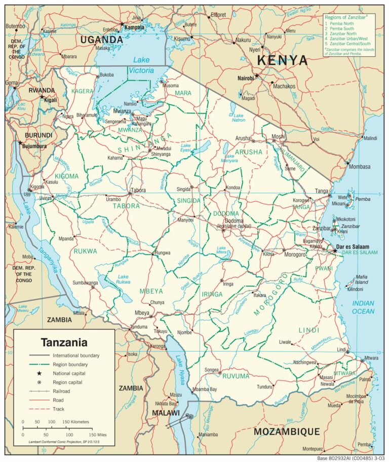 Bản đồ giao thông Tanzania