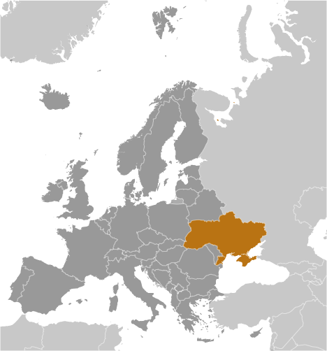 Bản đồ vị trí của Ukraine