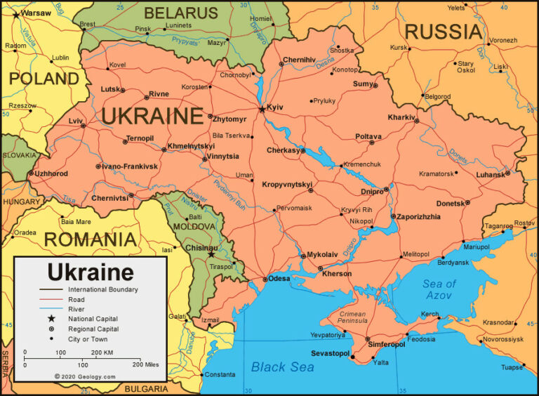 Bản đồ giao thông Ukraina