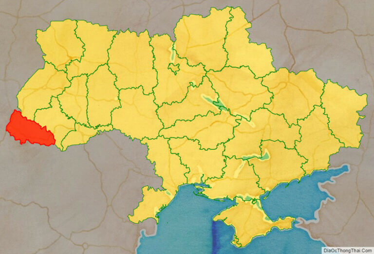 Location map of Zakarpattia oblast, Ukraine