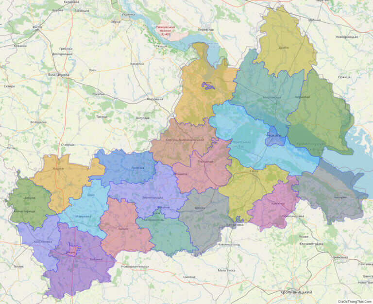 Bản đồ hành chính tỉnh Cherkasy