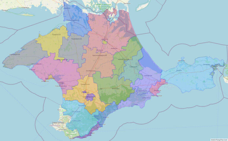 Bản đồ hành chính Cộng hòa tự trị Crimea