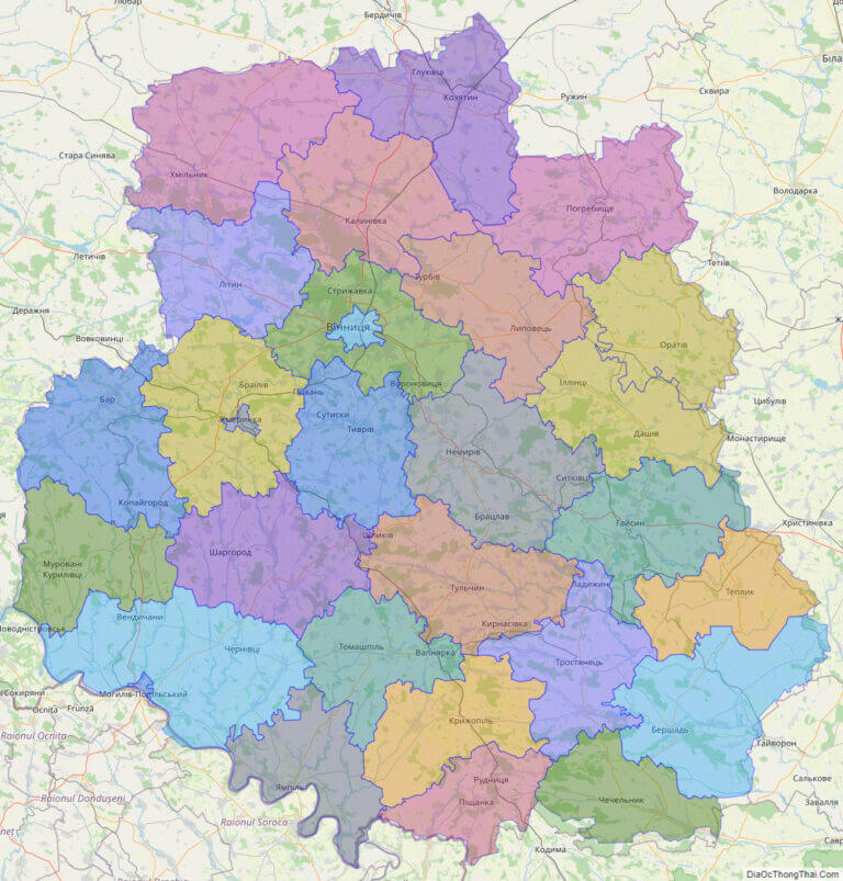 Polictical Map of Vinnytsya oblast