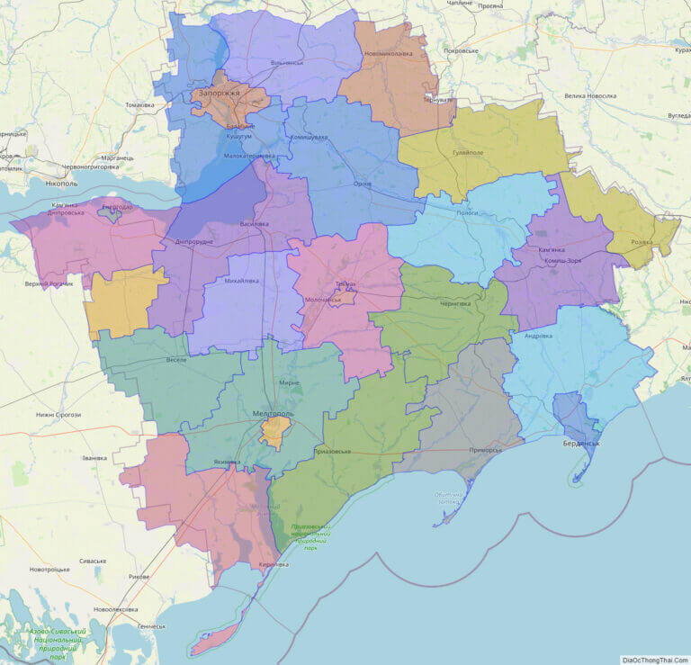 Polictical Map of Zaporizhzhya oblast