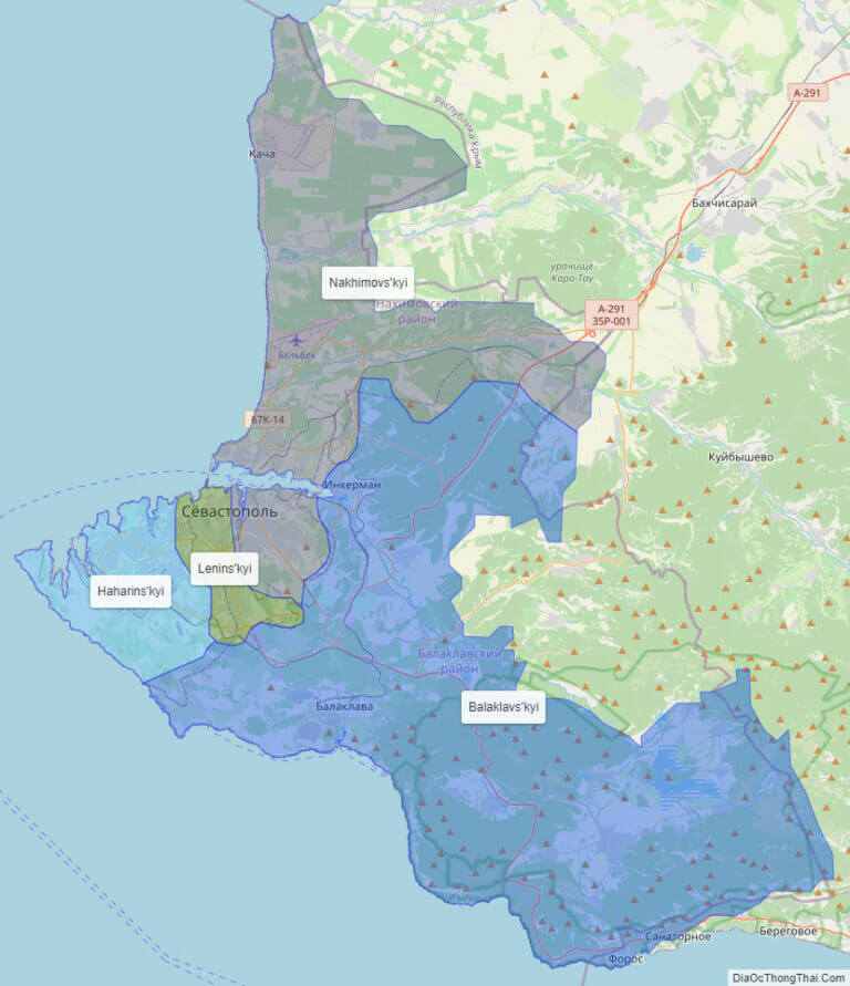 Bản đồ hành chính Cộng hòa tự trị Sevastopol'