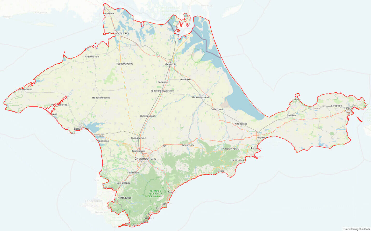 Bản đồ giao thông Cộng hòa tự trị Crimea