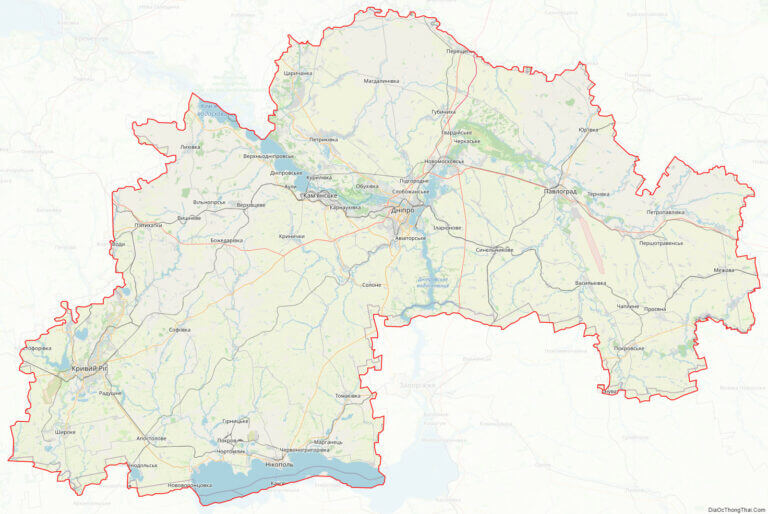 Bản đồ giao thông tỉnh Dnipropetrovs'k