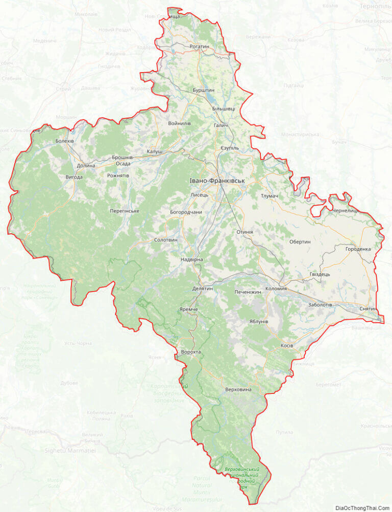 Bản đồ giao thông tỉnh Ivano-Frankivs'k