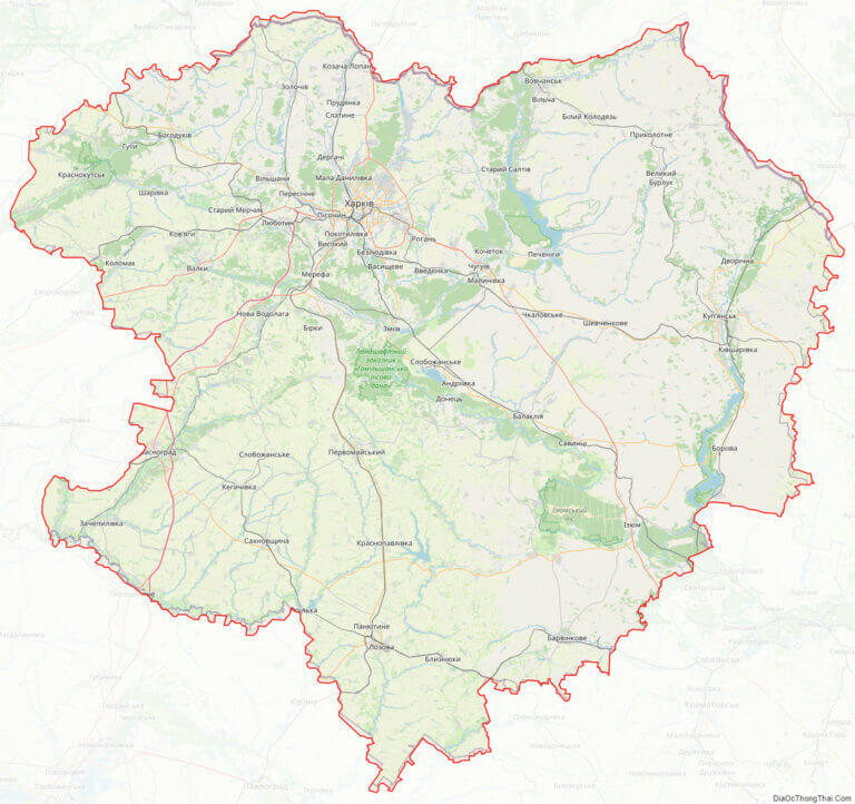 Bản đồ giao thông tỉnh Kharkiv