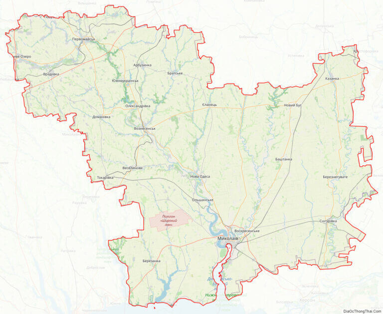 Bản đồ giao thông tỉnh Mykolayiv