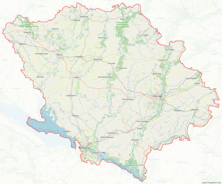 Bản đồ giao thông tỉnh Poltava