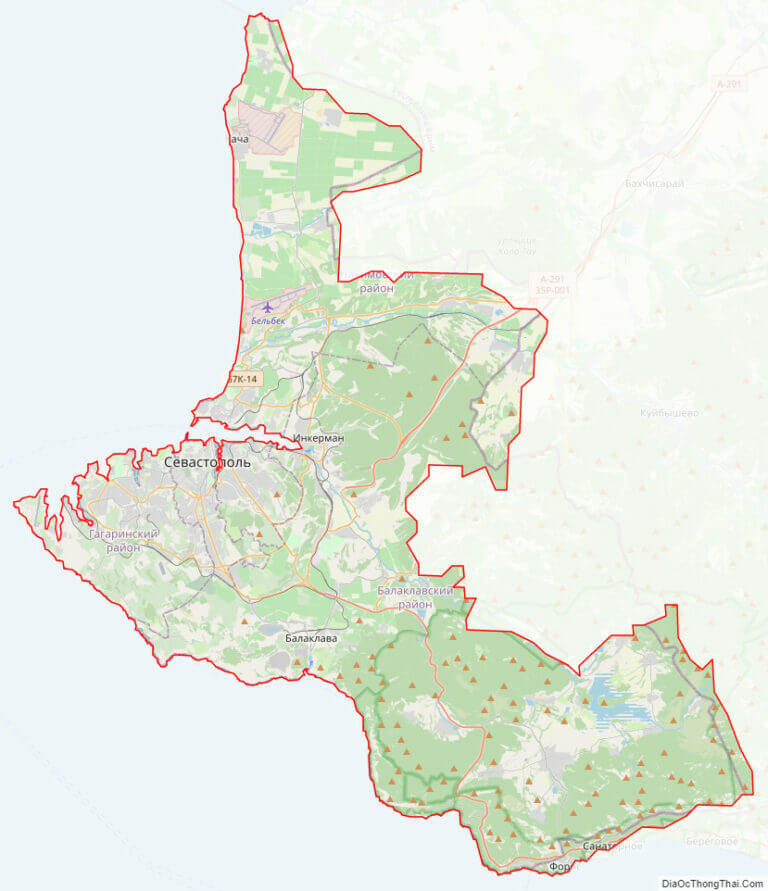 Bản đồ giao thông Cộng hòa tự trị Sevastopol'