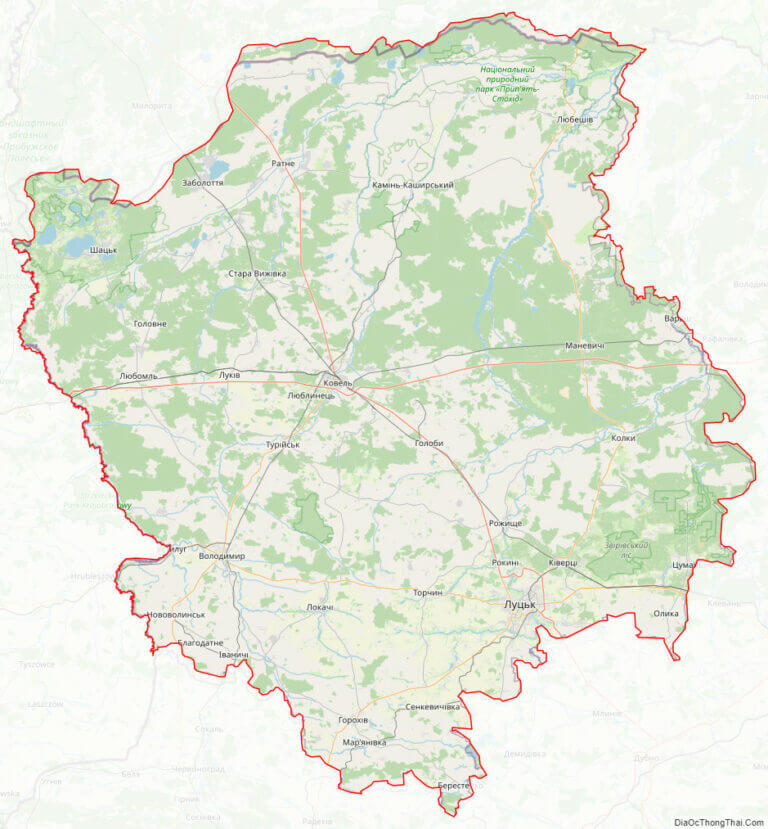 Bản đồ giao thông tỉnh Volyn
