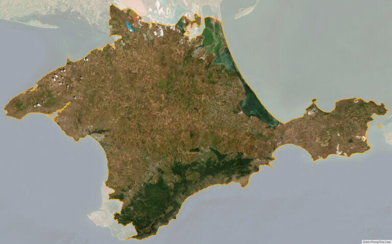Crimea oblast satellite map