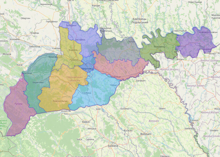 Bản đồ tỉnh Chernivtsi