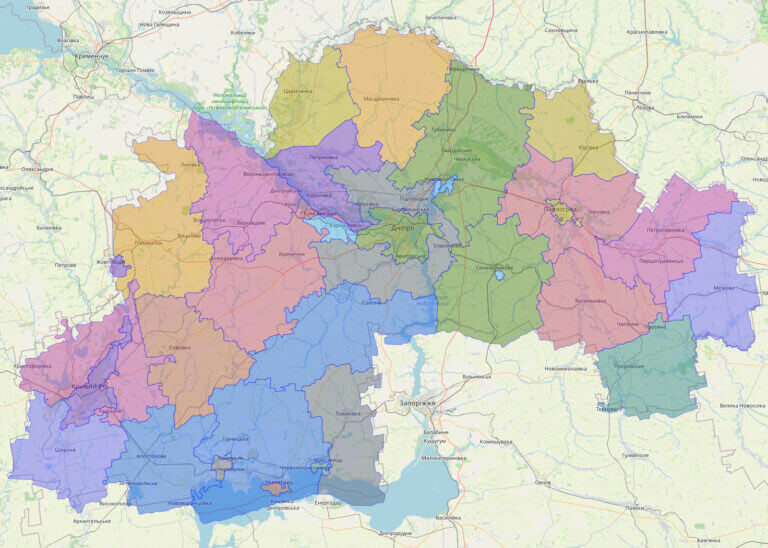 Bản đồ tỉnh Dnipropetrovsk
