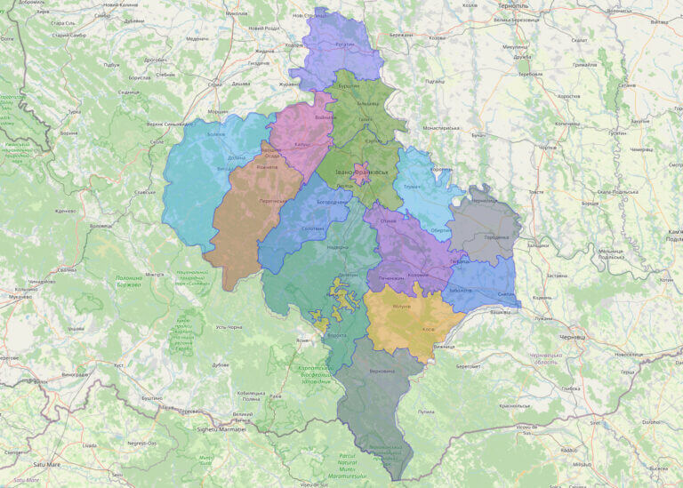 Bản đồ tỉnh Ivano-Frankivsk
